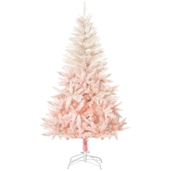 7ft Unlit Pink Christmas Tree 1000 Tips Wide Shape Flame Retardant Indoor Holiday Decor