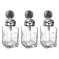 thumbnail image 1 of Botella dispensadora de vidrio Uxcell 3PCS 6Oz / 180ML, cuadrada, con tapa de metal, presionar hacia abajo, contenedor de alcohol, 1 of 6