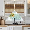 thumbnail image 2 of Wood Grain Swag Valances for Windows 2 Pack Brown Gray White Striped Farm Country Style Swag Kitchen Curtains 45 Inches Long Rod Pocket Short Window Treatment for Kitchen Bathroom 36"x45", 2 of 9