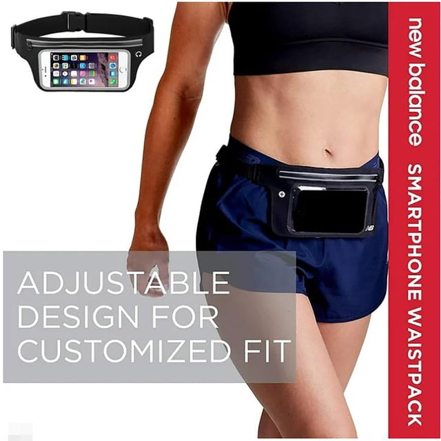 YWIYIUD 1PC 11.02x4.72 Inch Portable and Durable Running Waist Bag with Touchscreen Case Pocket Adjustable Running Belt Waist Pack for Sports and Gym Workout