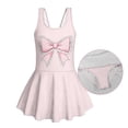 thumbnail image 5 of FUIALDOLG Little Girls Bow Swimwear Pink Girl's One Piece Swimsuit with Skirt Sleeveless A-line Swim Dress Comfort Toddler Wide Strap SwimsuitsTeens Beach Outfits for Pool Party 5-6Y, 5 of 7