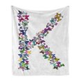 thumbnail image 1 of Letter K Soft Flannel Fleece Blanket, Nature Inspired Typography Letters with Flying Monarch Butterflies Insects Wings, Cozy Plush for Indoor and Outdoor Use, 50" x 60", Multicolor, by Ambesonne, 1 of 6