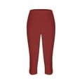 thumbnail image 5 of Shwomsmer Womens Capris For Summer Dressy Cropped High Waist Yoga Pants Comfy Stretchy Leggings Workout Compression Pants Womens Legging, 5 of 5