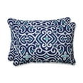 thumbnail image 2 of Pillow Perfect  Outdoor/ Indoor New Damask  Marine Rectangular Throw Pillow (Set of 2) Blue 18.5x11.5x5, 2 of 3