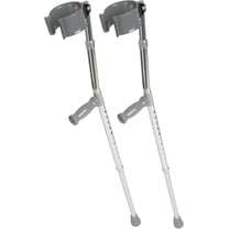 Medline Aluminum Forearm Crutches, Adult Size 5' - 6' 2", Cuff Size 4", 250 lb Weight Capacity