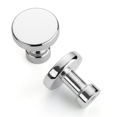 10 Pack 1-1/4 inch Polished Chrome Kitchen Cabinet Knobs Dresser Knobs Drawer Knobs Cabinet Hardware Zinc Knobs for Dresser Drawers