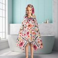 thumbnail image 6 of Pioneer Flower Floral Print Pattern Hooded Bath Towel，50"x30" for Ages 3 To 12 Kids, Quick Dry Lightweight Soft Microfiber Hood Beach Towel Cover Up for Kids, 6 of 7
