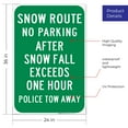 thumbnail image 3 of No Parking After Snow Fall Sign, 24x36 Corrugated Plastic, 3 of 7
