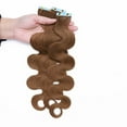 thumbnail image 3 of MY-LADY Body Wavy Tape in 100% Real Human Hair Extensions Curly Hairpiece Skin Weft Full Head 20PCS US 16" #06 Light Brown, 3 of 10