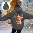 thumbnail image 4 of felwors Women's Christmas Reindeer Graphic Hoodie - Festive Casual Pullover with Kangaroo Pocket Dark Gray, L, 4 of 8