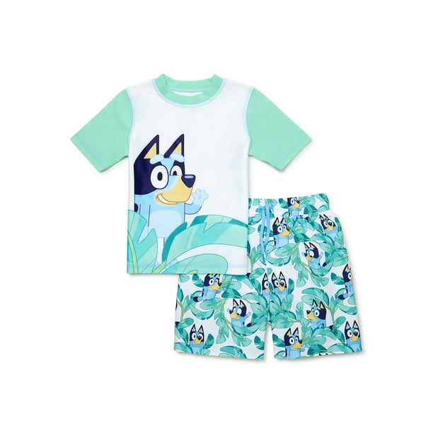 Bluey Toddler Boy Rashguard Swimwear Set, Sizes 2T5T