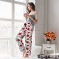 thumbnail image 5 of Sikiie Leaves And Anemone Flowers In Red Grey Women’s Ultra-Soft Comfy Lounge Pants Sleepwear Comfy Lounge Pants Drawstring Sleep Bottoms with PocketsMedium, 5 of 6