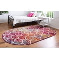 thumbnail image 2 of Unique Loom Treillis Frise Tapis Géométrique 4' x 6' Ovale Multi/rouge, 2 of 2