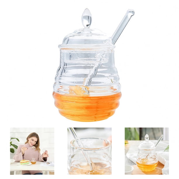 Juego De Herramientas De Almacenamiento De Miel Práctica Transparente De Vidrio De Tarro De Miel Speravity HA016771-00
