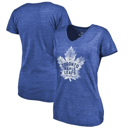 Toronto Maple Leafs Women's Distressed Team Primary Logo Tri-Blend T-Shirt - Blue