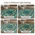 thumbnail image 7 of ODIKA Turtle Stained Mosaic Ocean Border Entryway Teal Beachy Nautical Flowing Dynamic for Playroom, Bedroom, Reading Nook, Pet Friendly & Kids Safe Play, 7 of 7