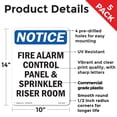 thumbnail image 2 of Fire Alarm Control Panel And Sprinkler OSHA Notice Rigid Plastic Sign 14 Inch x 10 Inch - 5 Pack, 2 of 8
