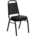 thumbnail image 3 of XgoodX Trapezoidal Back Vinyl Stackable Banquet Chair, Multipurpose Stacking Chair with Padded Seat and Back-Black Vinyl/Black Frame, 3 of 7