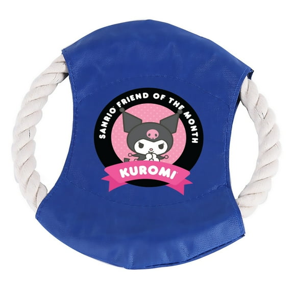 Kuromi Dog Toys Flying Disc Rope Toy Chew Toys for Dogs Flying Discs Training Cotton Rope Frisbee Blue