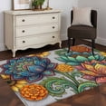 thumbnail image 3 of Vintage Floral Boho Area Rugs 2.7'x5', Washable Small Throw Rugs for Kitchen Bedroom, Abstract Art Modern Flowers Indoor Outdoor Rug Non-Slip Low Pile Carpet Runner Reversible Floor Mats, 3 of 8