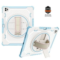 Dteck iPad Pro 12.9 inch 2022/2021/2020/2018 Case , Shockproof Case with 360° Rotating Hand Strap Kickstand Protective Cover for iPad Pro 12.9 6th/5th/4th/3rd Generation,Blue