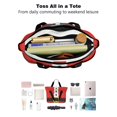 thumbnail image 4 of Tote Bag for Women - Red Christmas Santa Costume Pattern Shoulder Bag - Large Utility Work Duffle Bag with Zipper Handbag for Travel, Work, Sprots, 4 of 5