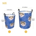 thumbnail image 5 of XMXT Collapsible Laundry Basket, Dazed Tiger Blue Pattern Polyester Waterproof Laundry Hamper, 62L, 5 of 8