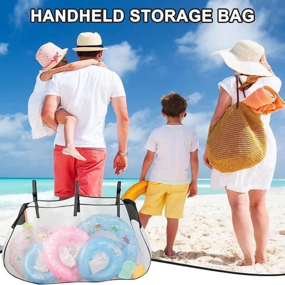 Swimming Pool Fence Net Hanging Bag Outdoor Storage Organizer for Large Capacity Fence Net Bag and Ring Storage