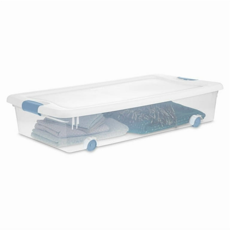 ASTERI CRYSTAL WHITE 5本入り4箱セット Sterilite 14988004 Large 64 Quart Latching Box with Clear Base