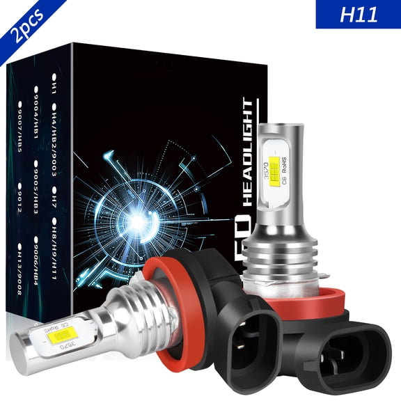 Obndvu H11 Low Beam Fog Light for Ford Edge 2007-2010 LED Headlight Bulbs 6000K White 2pcs