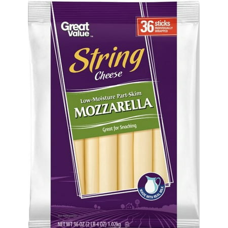 Great Value, Mozzarella String Cheese, 36 Oz., 36 Count ...