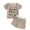 00#-Coffee416, variant on Kiijoy Infant Boys Summer Outfits Casual Graphic Striped Short Sleeve T-Shirt Shorts Set