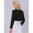 thumbnail image 3 of DARING DIVA Women's Long Sleeve Open Front Work Office Cropped Jacket XS Black, 3 of 6