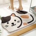 thumbnail image 4 of Alfombras de baño de gato de 17 x 25 pulgadas, alfombras de baño absorbentes, lindas alfombras de baño para baño, antideslizantes, suaves y esponjosas, de microfibra, lavable a máquina, 4 of 5