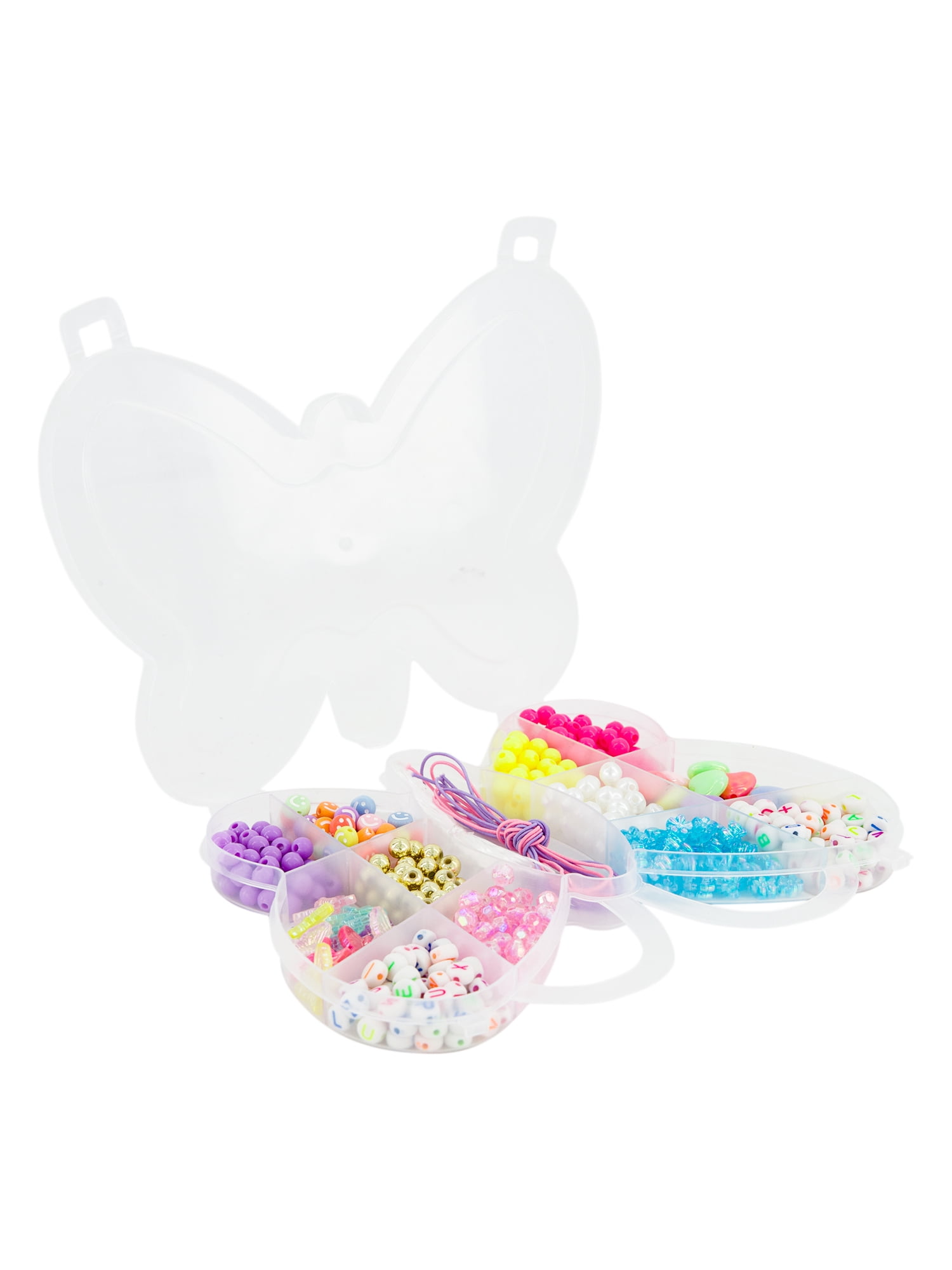 Claire's Children's Rainbow Bead Bracelet & Necklace Making Kit in Butterfly Case