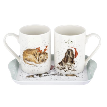 UPC: 0749151754874 | Royal Worcester Wrendale Designs Santa Paws 3 Piece Mug & Tray Set (Dogs)