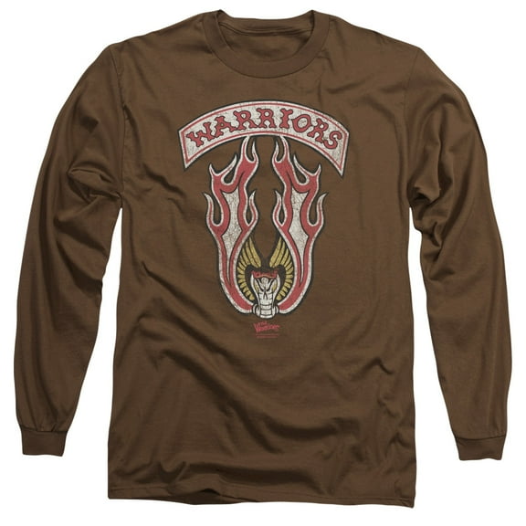 Warriors Emblem Long Sleeve Adult 18/1 T-Shirt Coffee
