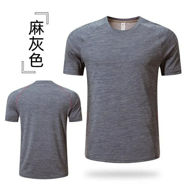 Camiseta transpirable de secado rápido para correr y Fitness, ropa de entrenamiento para hombre, ropa de gimnasio, Camiseta deportiva de manga corta para hombre al aire libre de verano