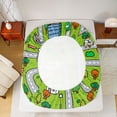 thumbnail image 5 of Homewish Colorful Cars Bed Sheets,City Road King Sheets,Green Gray Sheet Set For Boys Kids,Ultra Soft Home Decor,4pcs, 5 of 7