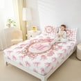 thumbnail image 4 of Homewish Bowtie Letter M Full Size Sheets,Bowknot Monogrammed Theme Bed Sheets,Lovely Pink Bow Sheet Sets For Girl Teens,Ultra Soft Bedroom Decor,4-Piece, 4 of 7