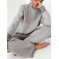 thumbnail image 1 of Conjuntos de ropa para mujer, ropa de salón elegante, jersey de retales con estampado, Top de cuello alto, pantalones de pierna ancha, ropa de calle para mujer, 1 of 2