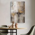 thumbnail image 3 of AVOI Hand Painted Size Contemporary Oil Painting Hand Made Abstract Painting Golden Foil Oil Paintings On Canvas Vertical Rectangle Bedroom Home Decoration Frame: 16x16in, 3 of 4