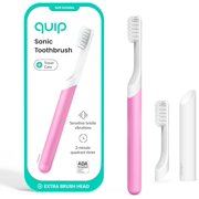 Quip Adult Electric Toothbrush Full Head Built in Timer plus Travel Case Magenta Plastic