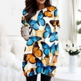 thumbnail image 2 of Femmes Automne Hiver Col Rond Manches Longues T-Shirt Haut Poche Poche Poche Poche Blouse Manches, 2 of 4