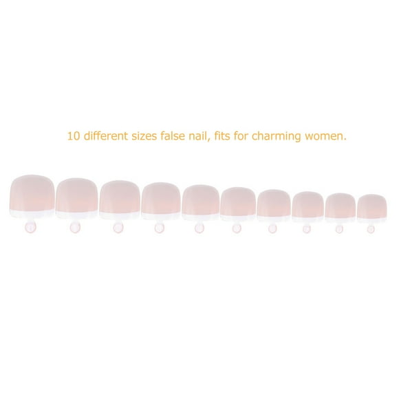 24Pcs False Toenail Tips Set French Full Cover Fake Toe Nail Tips for DIY Manicure Decoration