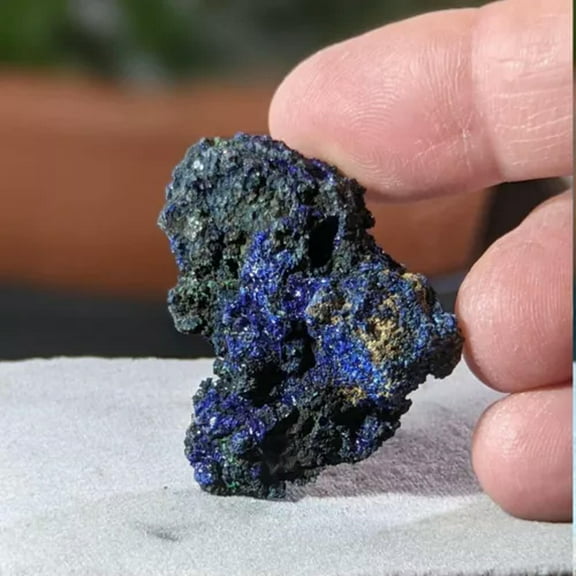 EOEMY Natural Raw Azurite Malachite Mineral Specimen Geode Crystal Reiki Healing Stone-3-4Cm (65-75G)