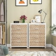 thumbnail image 5 of Tribesigns 5-Drawer Industrial Storage Organizer Wood Chest Dresser with Wheels, Beige & White, 5 of 8