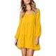 thumbnail image 5 of Vestido de manga larga Prolriy para mujer, vestidos de mujer con cuello en V, vestido maxi para fiesta de citas, vestidos de mujer amarillos S, 5 of 8