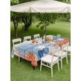 thumbnail image 4 of Outdoor Tablecloth with Umbrella Hole for Patio/Picnic/Party/Camping, Orange Navy Blue Coral Waterproof Table Cloth Rectangle Table Cover Washable, Summer Beach Coastal Ocean Blue Wood (60"x 84"), 4 of 8