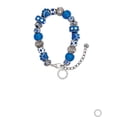 thumbnail image 2 of Delight Jewelry Silvertone Joshua 1:9 Eternity Ring Blue Paw Print Bead Bracelet, 7"+2", 2 of 4